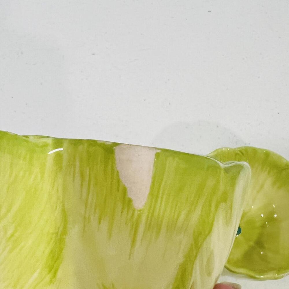 Pier One Green Leaf Cabbage Lettuce Condiment Small Ice Cream Bowl set of 4 - Picture 6 of 7